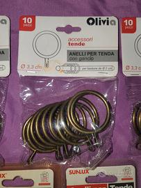 Anelli tenda ottone e neri