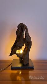 Lampada in legno marino