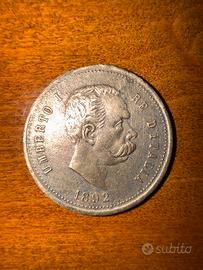Moneta Rara 1 Lira 1892- Umberto I Re d’italia