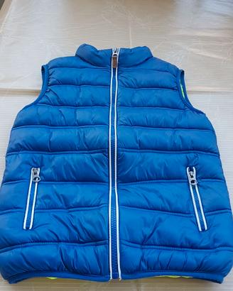 Giubbino smanicato blu con interno giallo bambini