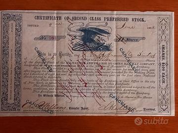 1862!!CERT. EMESSO DURANTE LA GUERRA DI SECESSIONE