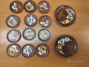 12 sotto bicchieri e 2 sotto bottiglie