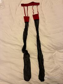 Calze collant trasparenti nere e rosse