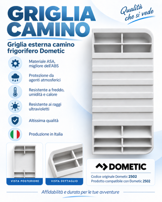 Griglia camino esterna frigo compatibile Dometic 2
