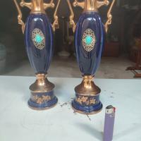 coppia vasi ornamentali di faenza in ceramica/ por