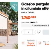 Pergola bioclimatica addossata colore legno 3x2