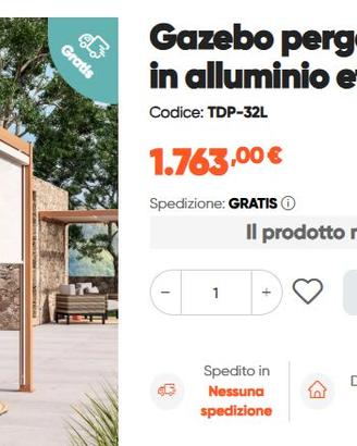 Pergola bioclimatica addossata colore legno 3x2