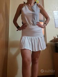 Minigonna, gonna bianca con fascia elastica tg U