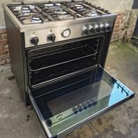 Cucina GAS LA Germania Nera 5 Fuochi Forno Acciaio
