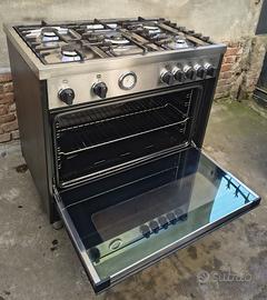 Cucina GAS LA Germania Nera 5 Fuochi Forno Acciaio