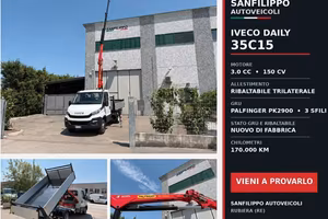 Iveco Daily 35C15 Ribaltabile + Gru Palfinger