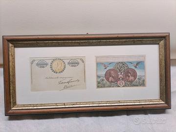 QUADRO CON CARTOLINA DI VITTORIO EMANUELE