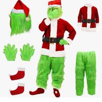 vestito completo nuovo mostro verde GRINCH