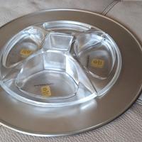 Elegantissima antipastiera acciaio e cristallo