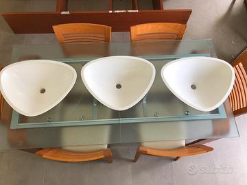 Lavandini per appoggio in corian.