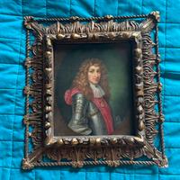 Antico quadro ritratto su rame