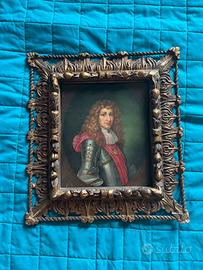 Antico quadro ritratto su rame