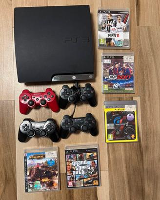 Ps3 nera giochi e 4 joystick