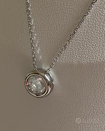 Collana in Argento con brillante in Moissanite 1CT