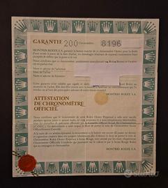 Garanzia Vintag Cartacea Rolex Ref 16750 Originale
