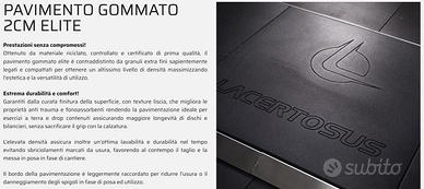 Pavimento gommato per palestra Lacertosus 2cm 1x1m