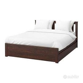 Letto Ikea Songesand rete, contenitori e comodino