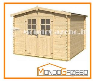 Casetta legno 3x3 m 34mm interni dopia porta abete