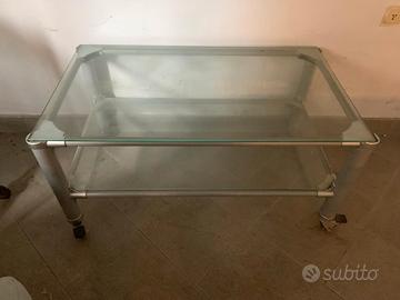 Tavolino TV in vetro von ruote moderno