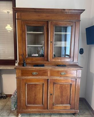 Credenza antica a due corpi – legno massello