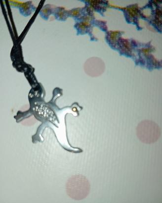 collana con ciondolo geco 
