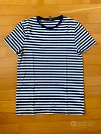 Maglietta a righe bianca e nera Asos