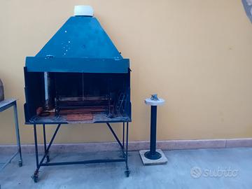 Barbecue con camino mobile