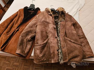 Giacca da uomo in montone con pelliccia taglia 54