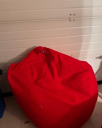 Pouf / poltrona morbida rossa grande 80 x 80 x 110