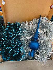 Kit addobbi per albero di natale argento e blu