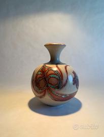 Adriano Poggi Faenza - Vaso globulare lustro 14cm
