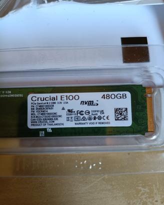 Ssd nvme Crucial E100 pcie 4.0 480 gb NUOVO 