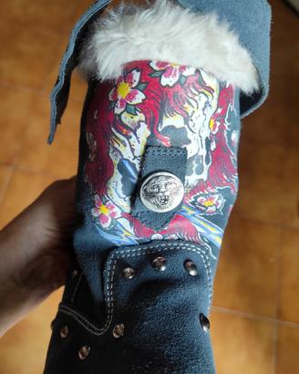 Stivaletti Ed Hardy grigio ottanio 