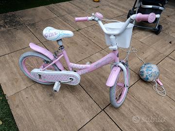 Bicicletta bambina 16” rosa con cestino