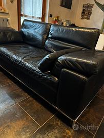 Divano in pelle nero