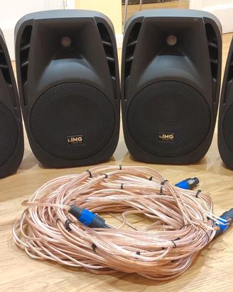 4 Diffusori Passivi IMG Stageline PAB-8DMP + Cavi