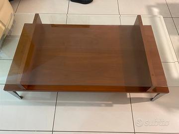 Tavolo vetro e legno