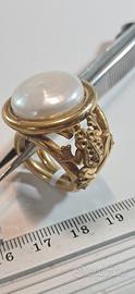 anello con perla coin