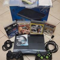 PS3 SUPER SLIM 160GB PS3+2JOYPAD+CAVI+20 GIOCHI