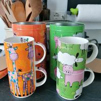 Tazze + scatole metallo