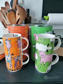 Tazze + scatole metallo