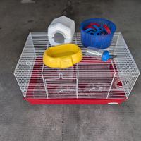 Gabbia per roditori completa di accessori