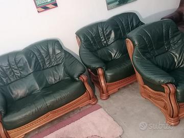 SET DIVANI reale 2+2+1 in pelle ! CONSEGNA !