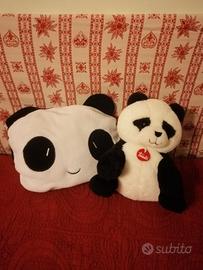 copertina e peluche panda