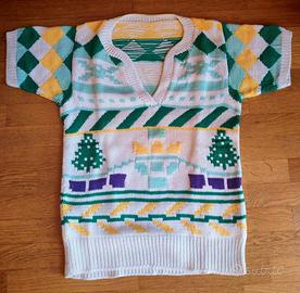 Maglia realizzata a mano in puro cotone